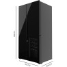 Cecotec réfrigérateur 3 portes bolero coolmarket tdw 548 noir glass e, classe e, 548l, design t door, compresseur inverter plus,