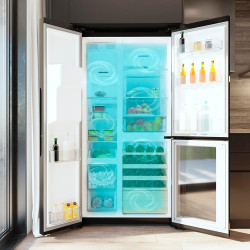 Cecotec réfrigérateur avec 3 portes bolero coolmarket tdw 529 wid noir glass e. réfrigérateur 3 portes noir, cave à vin, 529l, i