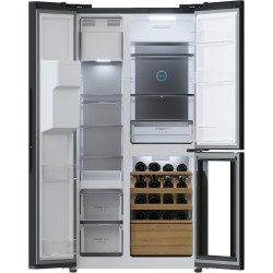 Cecotec réfrigérateur avec 3 portes bolero coolmarket tdw 529 wid noir glass e. réfrigérateur 3 portes noir, cave à vin, 529l, i