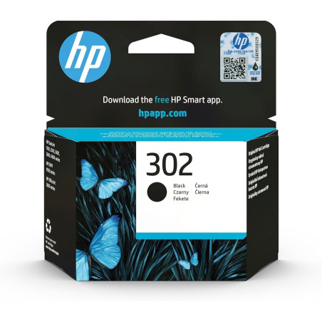 HP 302 Noir, Cartouche Encre Originale | Compatible avec les gammes d'imprimantes DeskJet 1110, 2130, Envy 4520, OfficeJet 3830,