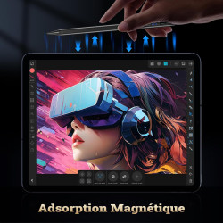 BAZO Stylet Compatible avec Apple iPad (2018-2025) : iPad Pro 12.9" (M3/M4/M5), 11" (M1/M2/M3/M4), Air 3/4/5, Mini 5/6/7, iPad 6