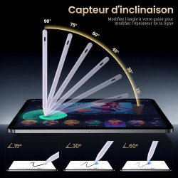 BAZO Stylet Compatible avec iPad 2018-2025, Stylet Magnétique Haute Précision, Recharge Rapide 15 Min, Rejet de Paume, Sensibili