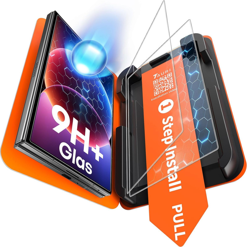 TAURI Lot de 2 Verre Trempé Pour Samsung Galaxy Z Fold 8 | Sans Bulle, Film Protection avec Installation 1 Étape et Outil, Dépou