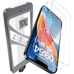 TAURI Lot de 2 Verre Trempé Pour iPhone 13 | Sans Bulle, Film en Protection D'écran avec Outil d'Installation Facile,Dépoussiéra