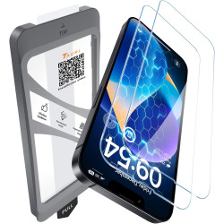 TAURI Lot de 2 Verre Trempé Pour iPhone 14 | Sans Bulle, Film en Protection D'écran avec Outil d'Installation Facile,Dépoussiéra