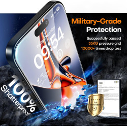 TAURI Lot de 2 Verre Trempé Pour iPhone 15 Pro | Sans Bulle, Film en Protection D'écran avec Outil d'Installation Facile,Dépouss
