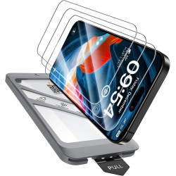 TAURI 4 en 1 pour iPhone 16 Pro Protection d'écran, Lot de 3 Films en Verre Trempé + 1 Outil d'installation Facile Sans Poussièr