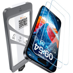 TAURI Lot de 2 Verre Trempé Pour iPhone 16 Pro | Sans Bulle, Film en Protection D'écran avec Outil d'Installation Facile,Dépouss