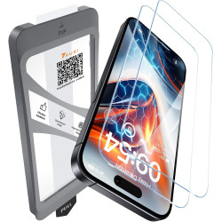 TAURI Lot de 2 Verre Trempé Pour iPhone 16 Pro Max | Sans Bulle, Film en Protection D'écran avec Outil d'Installation Facile,Dép