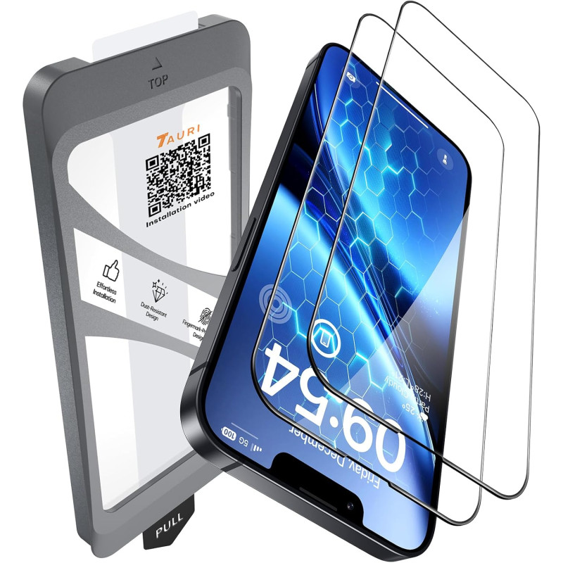 TAURI Lot de 2 Verre Trempé Pour iPhone 17e/iPhone 16e | Sans Bulle, Film en Protection D'écran avec Outil d'Installation Facile