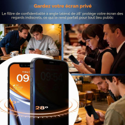 TAURI Lot de 2 Verre Trempé Anti-Espion Pour iPhone 12/iPhone 12 Pro | Privacy Film en Protection D'écran avec Outil d'Installat