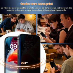 TAURI Lot de 2 Verre Trempé Anti-Espion Pour iPhone 15 | Privacy Film en Protection D'écran avec Outil d'Installation Facile,Dép