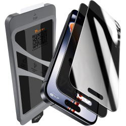 TAURI Lot de 2 Verre Trempé Anti-Espion Pour iPhone 15 Pro | Privacy Film en Protection D'écran avec Outil d'Installation Facile