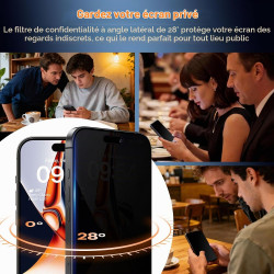 TAURI Lot de 2 Verre Trempé Anti-Espion Pour iPhone 15 Pro | Privacy Film en Protection D'écran avec Outil d'Installation Facile
