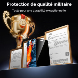 TAURI Lot de 2 Verre Trempé Anti-Espion Pour iPhone 15 Pro Max | Privacy Film en Protection D'écran avec Outil d'Installation Fa