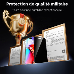 TAURI Lot de 2 Verre Trempé Anti-Espion Pour iPhone 16 | Privacy Film en Protection D'écran avec Outil d'Installation Facile,Dép