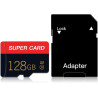 Lot de 2 cartes mémoire Micro SD de 128 Go Classe 10 haute vitesse avec adaptateur pour smartphone/appareil photo/tablette