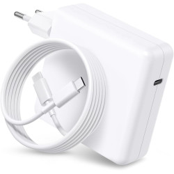 Chargeur USB-C Rapide 100 W Compatible avec MacBook Air Pro M1 M2 M3 M4, 13/14/15/16 Pouces, 14/16 Pouces Pro Max, Adaptateur de
