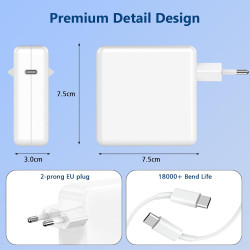 Chargeur USB-C Rapide 100 W Compatible avec MacBook Air Pro M1 M2 M3 M4, 13/14/15/16 Pouces, 14/16 Pouces Pro Max, Adaptateur de