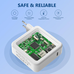 Chargeur USB-C Rapide 100 W Compatible avec MacBook Air Pro M1 M2 M3 M4, 13/14/15/16 Pouces, 14/16 Pouces Pro Max, Adaptateur de