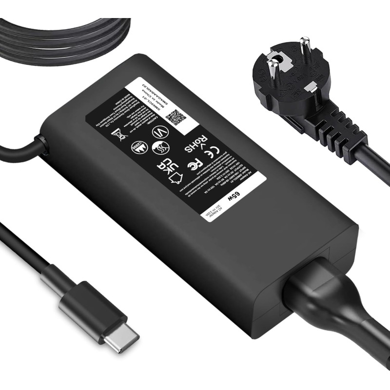65W 45W Adaptateur Chargeur USB C Compatible avec Ordinateur Portable Dell Latitude 5420 5430 5520 5530 5540 7420 7430 7440 7390