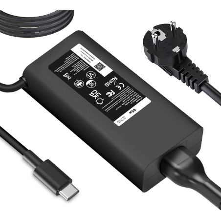 65W 45W Adaptateur Chargeur USB C Compatible avec Ordinateur Portable Dell Latitude 5420 5430 5520 5530 5540 7420 7430 7440 7390