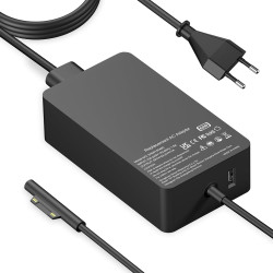 Chargeur 65W Compatible avec Microsoft Surface Pro 11 10 9 8 7+ 7 5 4 3, Surface Laptop 7 6 5 4 3 2 1, Surface Book 3 2 1, Surfa