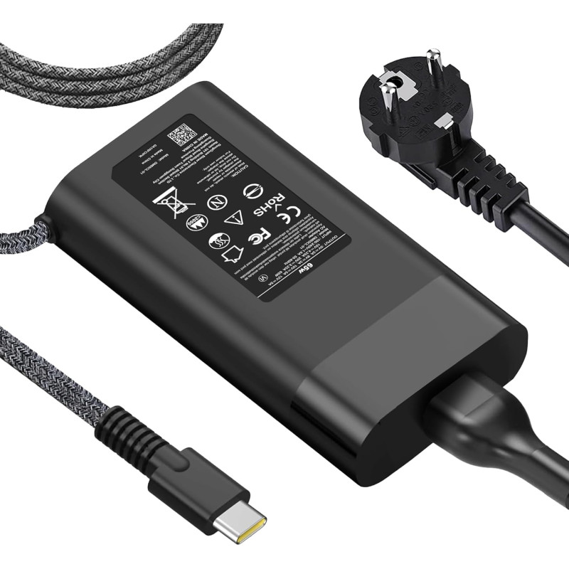 Nouveau Chargeur Rapide USB C 65 W/45 W Compatible avec Les Ordinateurs Portables HP Elitebook, Envy, Spectre, Envy X360, Spectr