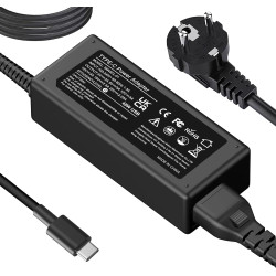 Chargeur USB C 45W Compatible avec HP Chromebook X360 14 14-ca051wm,14-ca052wm,14-ca091wm,ca061dx,14-ca0061dx,14-ca060nr,ca020nr