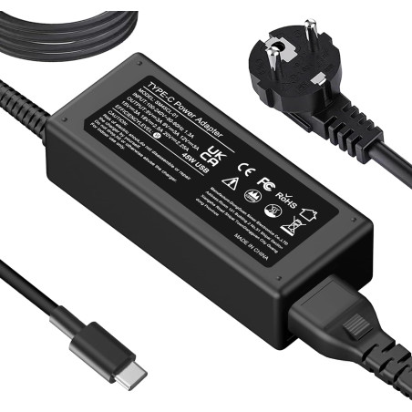 Chargeur USB C 45W Compatible avec HP Chromebook X360 14 14-ca051wm,14-ca052wm,14-ca091wm,ca061dx,14-ca0061dx,14-ca060nr,ca020nr