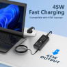 Chargeur USB C 45W Compatible avec HP Chromebook X360 14 14-ca051wm,14-ca052wm,14-ca091wm,ca061dx,14-ca0061dx,14-ca060nr,ca020nr