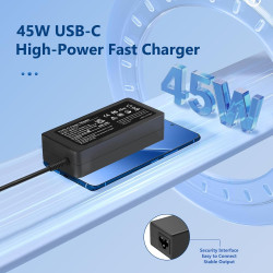 Chargeur USB C 45W Compatible avec HP Chromebook X360 14 14-ca051wm,14-ca052wm,14-ca091wm,ca061dx,14-ca0061dx,14-ca060nr,ca020nr