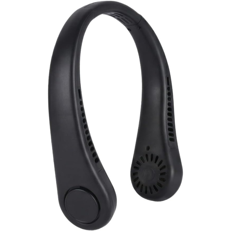 LA CASA DE LAS CARCASAS Ventilateur de cou portable mains libres USB-C, 5 couleurs. (Noir)