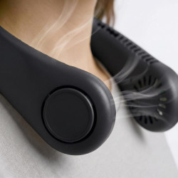 LA CASA DE LAS CARCASAS Ventilateur de cou portable mains libres USB-C, 5 couleurs. (Noir)