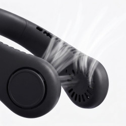 LA CASA DE LAS CARCASAS Ventilateur de cou portable mains libres USB-C, 5 couleurs. (Noir)