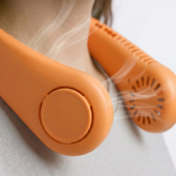 La casa de las carcasas ventilateur de cou portable mains libres usb-c, 5 couleurs (orange)