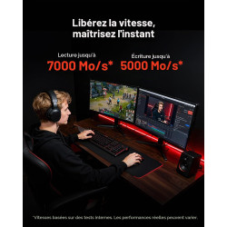 Lexar EQ790 PS5 SSD 2 to, Disque SSD Interne M.2 NVMe 1.4 avec dissipateur Thermique, 2280 PCIe Gen4x4, jusqu'à 7 000 Mo/s en Le
