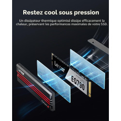 Lexar EQ790 PS5 SSD 2 to, Disque SSD Interne M.2 NVMe 1.4 avec dissipateur Thermique, 2280 PCIe Gen4x4, jusqu'à 7 000 Mo/s en Le