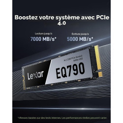 Lexar EQ790 2 to NVMe SSD M.2 2280 PCIe Gen4x4 Disque SSD Interne, Jusqu'à 7 000 Mo/s en Lecture, Stockage Haute Vitesse Compati