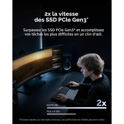 Lexar EQ790 2 to NVMe SSD M.2 2280 PCIe Gen4x4 Disque SSD Interne, Jusqu'à 7 000 Mo/s en Lecture, Stockage Haute Vitesse Compati