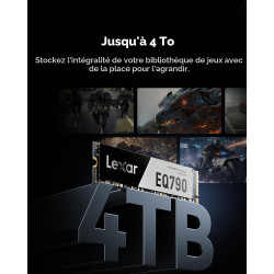 Lexar EQ790 2 to NVMe SSD M.2 2280 PCIe Gen4x4 Disque SSD Interne, Jusqu'à 7 000 Mo/s en Lecture, Stockage Haute Vitesse Compati
