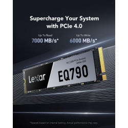 Lexar EQ790 4 to NVMe SSD M.2 2280 PCIe Gen4x4 Disque SSD Interne, Jusqu'à 7 000 Mo/s en Lecture, Stockage Haute Vitesse Compati