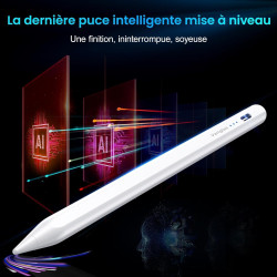 Variglas Stylet pour iPad 2018-2026 - 2X Charge Rapide Blanc | Précision Pixel,Rejet de Paume,Compatible avec iPad 11(A16)/10/9