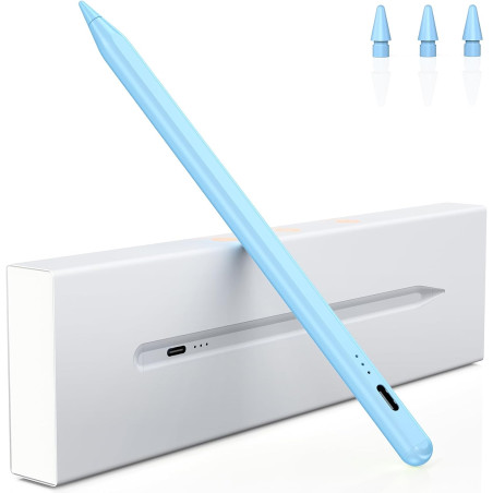 Variglas Stylet pour iPad 2018-2026 - 2X Charge Rapide Bleu | Précision Pixel,Rejet de Paume,Compatible avec iPad 11(A16)/10/9/