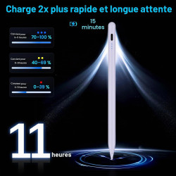 Variglas Stylet pour iPad 2018-2026 - 2X Charge Rapide Violet | Précision Pixel,Rejet de Paume,Compatible avec iPad 11(A16)/10/