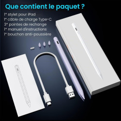 Variglas Stylet pour iPad 2018-2026 - 2X Charge Rapide Violet | Précision Pixel,Rejet de Paume,Compatible avec iPad 11(A16)/10/