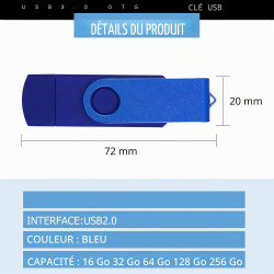 Lecteur flash 512 go, lecteur à pouce haute capacité, lecteurs flash usb 512 go en métal pivotant, usb 2.0 jump drive portable, 