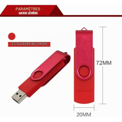 Lecteur Flash 512 Go, Lecteur à Pouce Haute capacité, Lecteurs Flash USB 512 Go en métal pivotant, USB 2.0 Jump Drive Portable, 