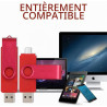 Lecteur Flash 512 Go, Lecteur à Pouce Haute capacité, Lecteurs Flash USB 512 Go en métal pivotant, USB 2.0 Jump Drive Portable, 