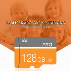 128 Go Carte mémoire, Micro Carte mémoire avec Adaptateur Classe 10 Haute Vitesse pour Appareil Photo, Smartphone, Tablette